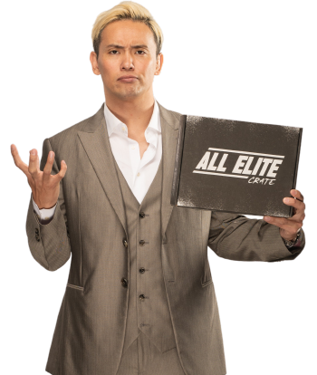 Okada holding a All Elite Crate
