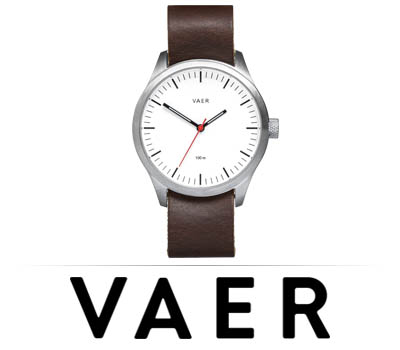 Vaer Classic Leather Watch + Extra Blue Nylon Band