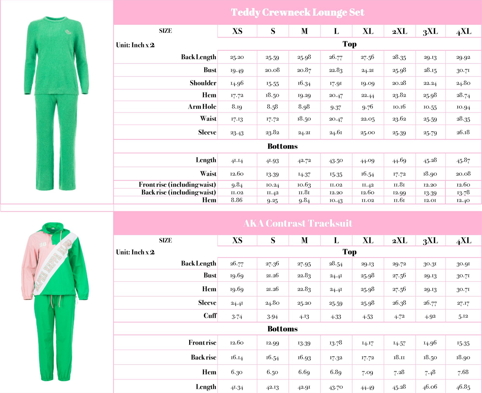 Ivy Storehouse 2025FallWinterSizeCharts