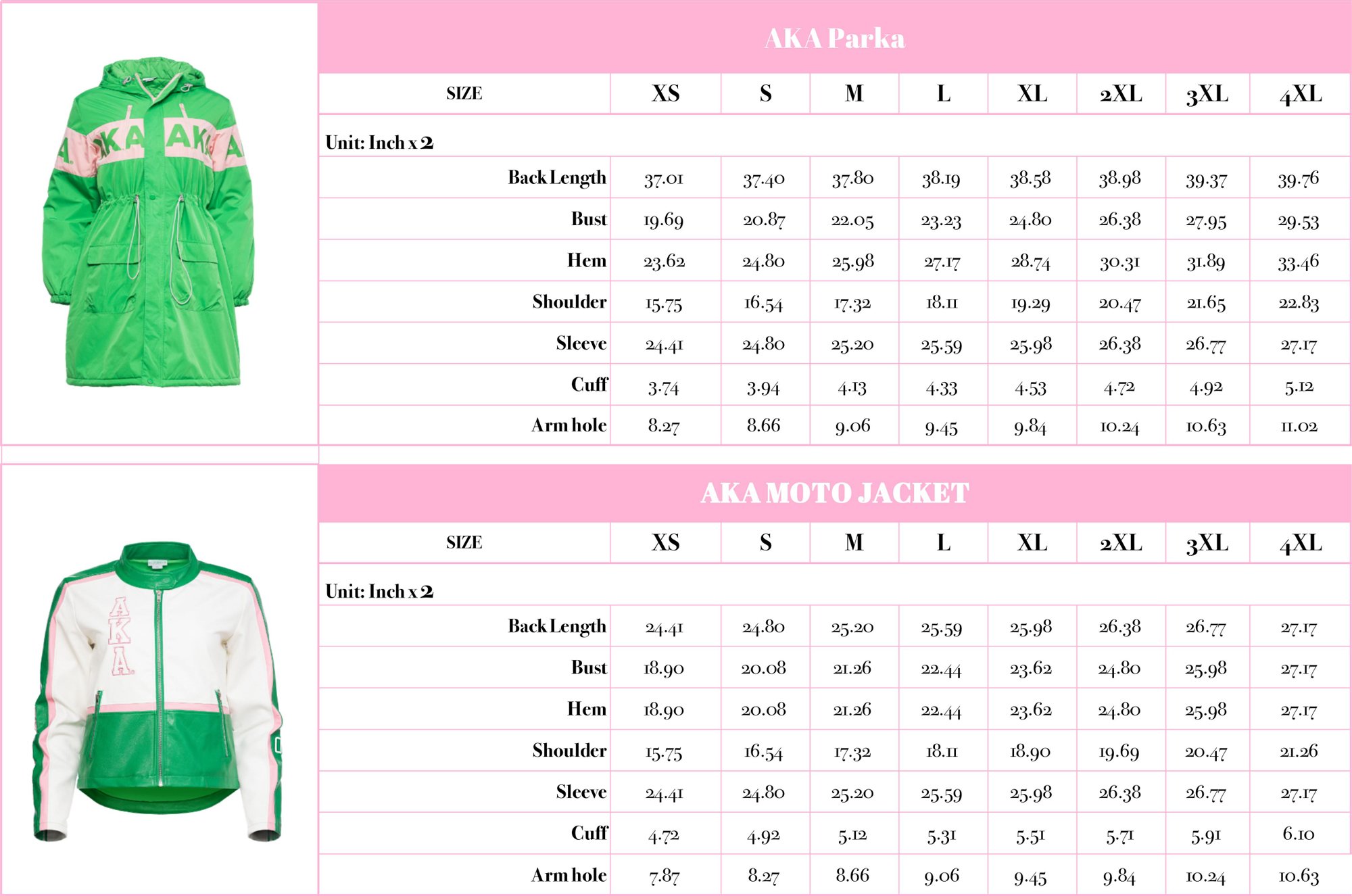 Ivy Storehouse 2025FallWinterSizeCharts
